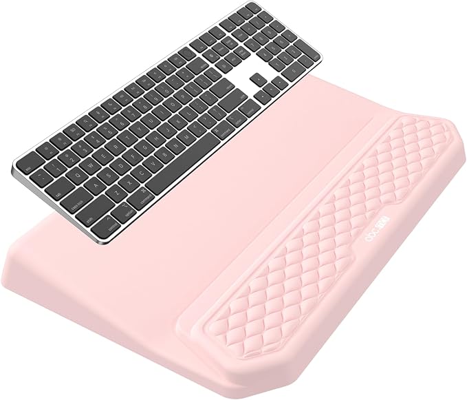 2-in-1 Ergonomic Keyboard Stand with Wrist Rest, Pink by abcmat