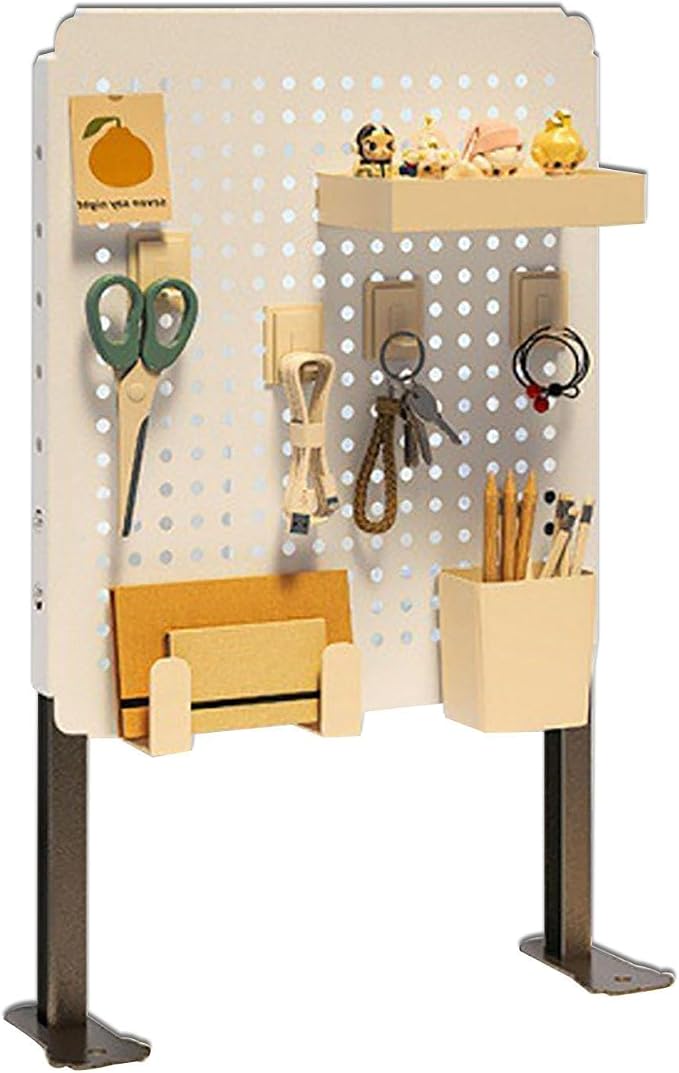 Pegboard Wall Organizer Panels, Desk Pegboard, Gaming Pegboard,Table Extender for Desk,Craft Room, Kitchen, Garage, Living Room, Bathroom, and Study Room, Easy to Install ,C,20*40cm/8*16in by Unknown