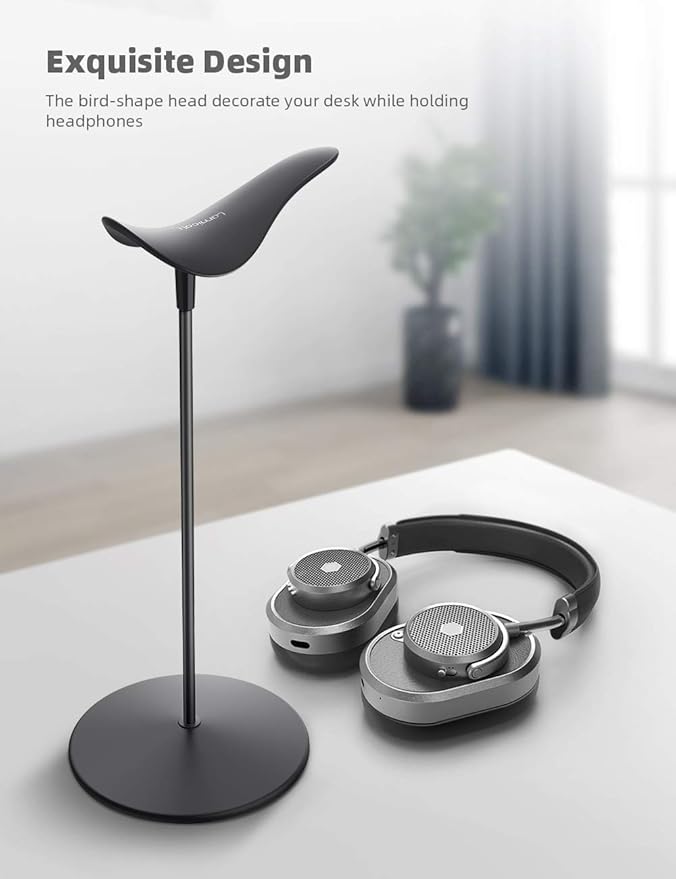 Lamicall Headphone Stand Desktop Headset Holder, Elegant Earphone Stand | Unique Appearance Design, Ultra Sturdy, Multi-Scenario Use for All Headset like Airpods Max, HyperX, Beats, Senn heiser - Image 3