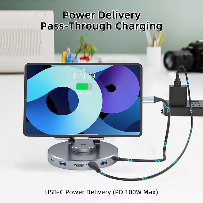 Docking Station for Steam Deck ROG Ally - 10 in 1 Stream Deck Dock with HDMI 2.0 4K@60Hz, 1000Mbps Gigabit Ethernet, SD/TF, 3.5mm Audio and USB-C PD 100W Speed Charging for Steam Deck, ROG Ally - Image 3