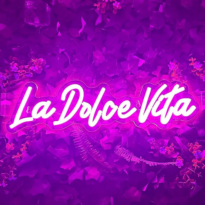 La Dolce Vita Neon Signs for Wall Decor Personalised Neon Lights Sign for Wedding Party Birthday Gift Neon Signs, Beautiful LED Neon Lights for Home Decor Girls Room - Image 2