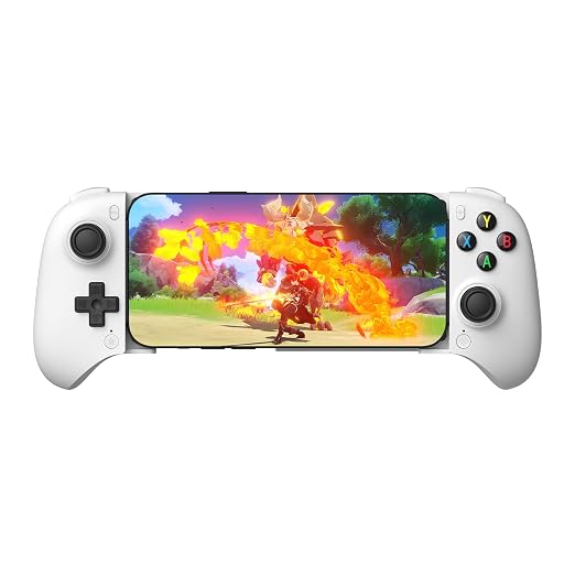 8BitDo Ultimate Mobile Gaming Controller for Android devices, Bluetooth Mobile Game Controller with Hall Effect Joysticks and Hall Triggers (White) by 8BitDo