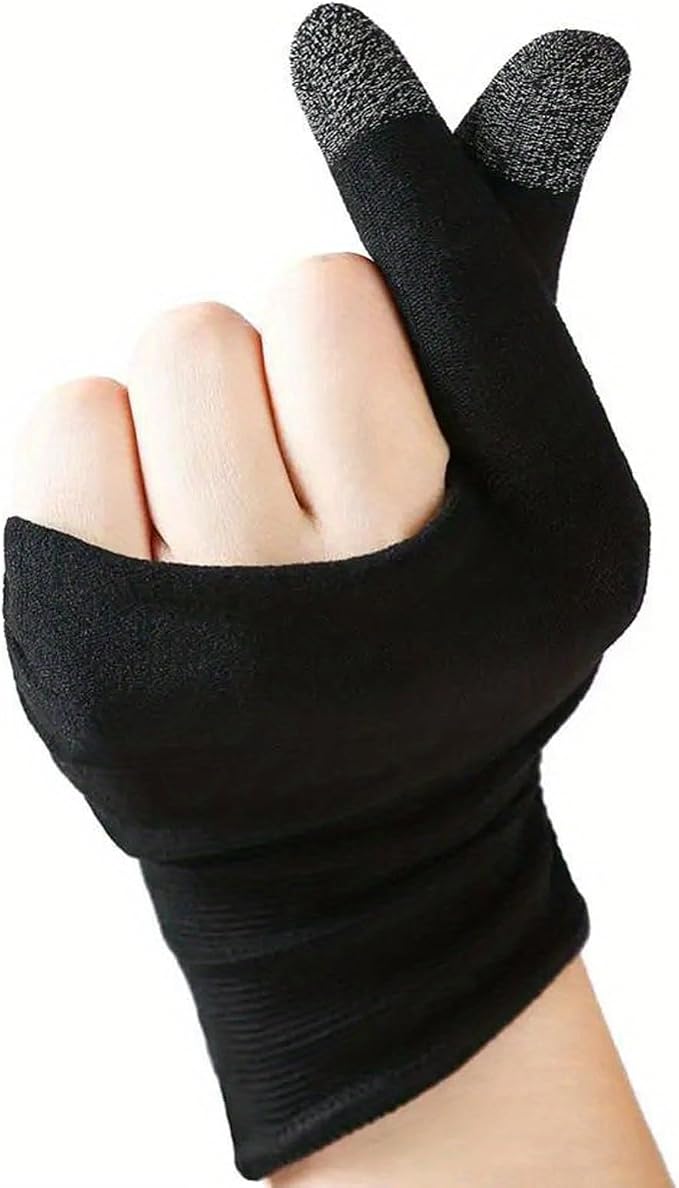 Mobile Game Finger Sleeves, Sweat-proof Fingertip Covers - 10 Finger Touchscreen Control, Seamless Thumb, 1 Pair Glove (10 Fingers & 1 Pair Glove) - Image 3