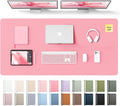 YSAGi Leather Desk Pad Protector, Office Desk Mat, Large Mouse Pad, Non-Slip PU Leather Desk Blotter, Laptop Desk Pad, Waterproof Desk Writing Pad for Office and Home (Pink, 55" x 24") by YSAGi