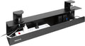 Mount-It! Under Desk Cable Management Tray – Clamp-On No-Drill Metal Cable Management Tray for Desk & Standing Desk, Wire & Cord Organizer for Power Strips, Glass Desks – 23.6” Black by Mount-It