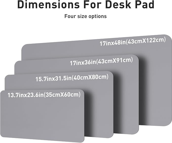 Aothia Leather Desk Pad Protector, Mouse Pad, Office Desk Mat, Non-Slip PU Leather Desk Blotter, Laptop Desk Pad, Waterproof Desk Writing Pad for Office and Home (48"x17", Light Grey) - Image 7
