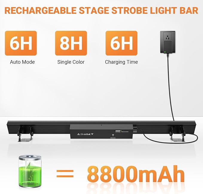 Battery Powered 150W 240LED Stage Wash Light Bar for DJ Party - Image 3
