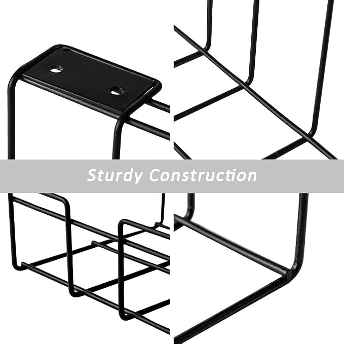 2 Packs Cable Management Tray, 16" Under Desk Organizer for Wire Organization, Metal Holder for Desktop Computer Home Office Kitchen Workstation to Cover and Hide Power Strips (Black) - Image 5