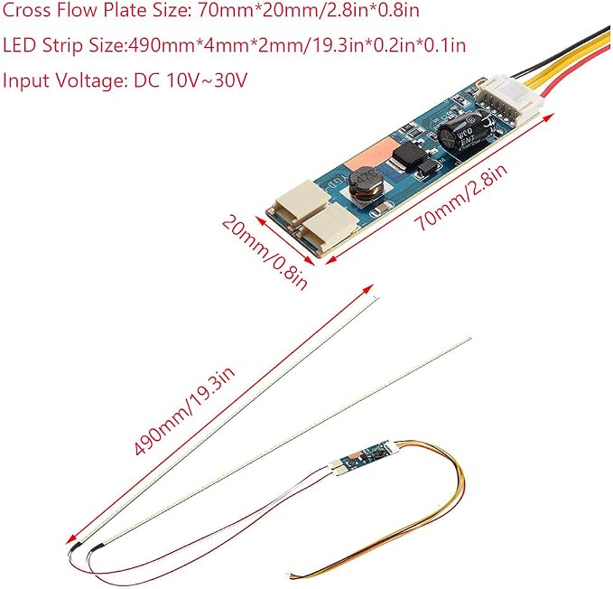 490mm LED Backlight Strip Light Kit DC 10-30V CCFL LCD Screen to LED Monitor Module Liquid Crystal Display Lamp Tube Light Bar - Image 2