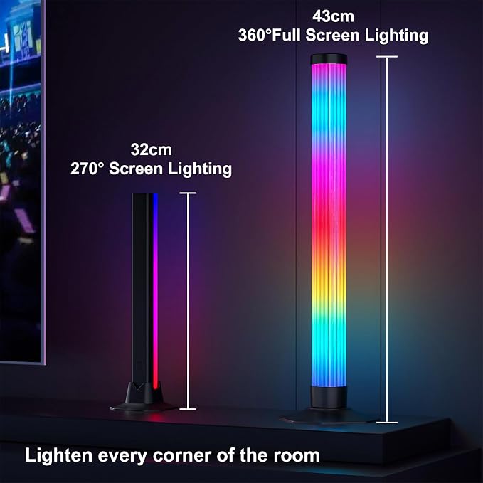 MIHEAL 360° RGB Light Bars LED TV Backlight with DIY Music Sync Modes Smart Bluetooth Control, 8 Scene Modes Color Light Bar for Room Decoration, Gaming, PC, TV … - Image 2