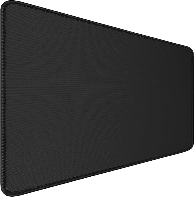 Mouse Pad Gaming, Extra Large Mousepad with Stitched Edges, Non-Slip Base | Large MousePad, Premium Microfiber Cloth Surface, Waterproof Keyboard Desk Mat for Home Office Gaming, 31.5 x 11.8 in, Black by BOOEUDI