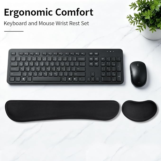 Bloss 2 Black Wrist Rest for Mouse & Keyboard, Ergonomic Wrist Support - Image 4