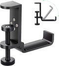 All Aluminum Foldable Headphone Holder for Desk, Headset Stand for Desk,Backpack Holder Hook for Desk,Table Bag Hook,Under Desk Clamp Hook for Gaming PC Accessories,Black by SHINEWIDER