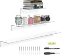 Sezanrpt Acrylic Wall Shelves 36 24 12 Inches, Clear Floating Shelf for Wall, Wall Mounted Display Shelves for Plants, Radio, Funko Pop, Stuffed Animal, Books, Clock, Cosmetics, Toiletries by Sezanrpt