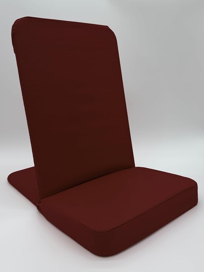 Original BackJack-Made in THE USA- Folding Burgundy Cotton Fabric Lightweight Floor Seating Chair for Gaming, Families, Parents, Daycare, Back Support, Reading, Yoga, Meditation, Dorm by BACKJACK+BJI