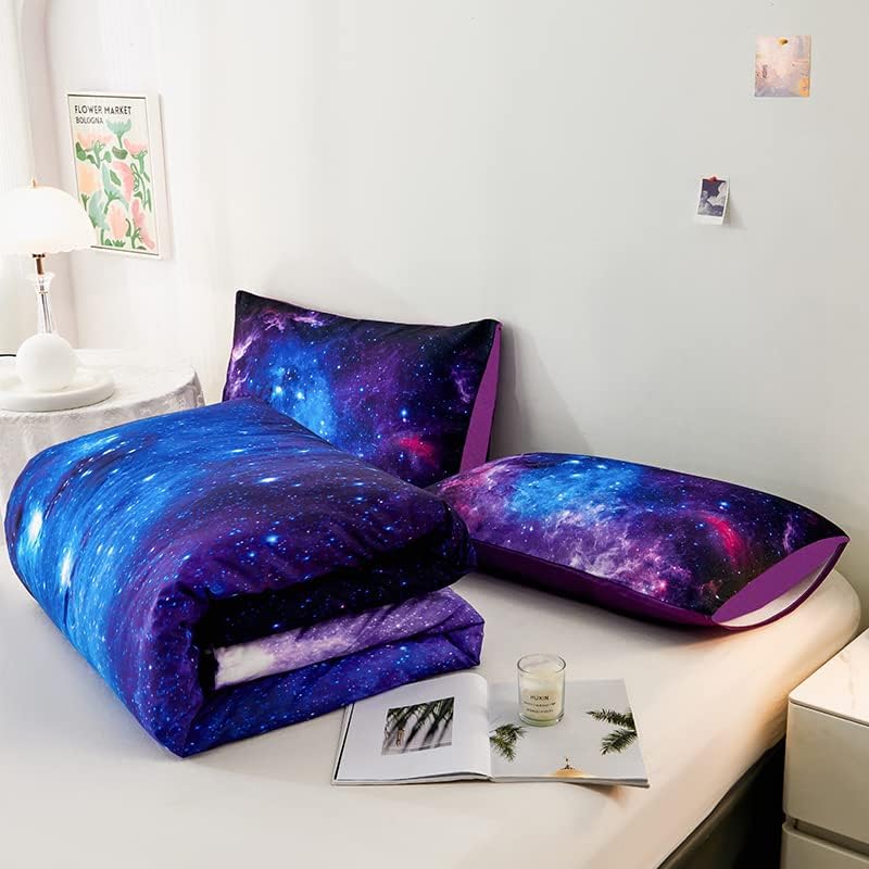 Galaxy Bedding Twin,Girls Purple Comforter Sets,Twin Size Comforter Set for Boys Kids,Teen Girl Bed Set,Space Bedding,Kids Bed Set for Girls - Image 5