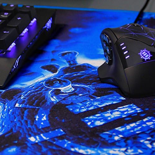 ENHANCE Pathogen Extra Large Gaming Mouse Pad (31.5 x 13.75 in) - Extended Mousepad with Anti-Fray Stitching, Low Friction Smooth Surface, Non-Slip Backing - Full Desk Mouse Mat (Blue) - Image 5