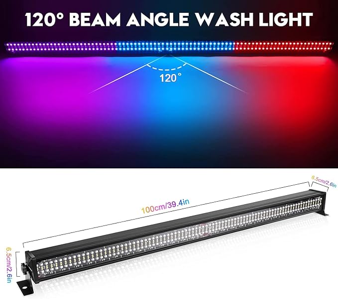 LED Wall Washer Light,336 LEDs 70W RGB DJ Light Bar Stage Lighting Support DMX & Sound Activated Control Dj Party Lights for Indoor Outdoor Disco Church Birthday Wedding Party-2PACK - Image 4