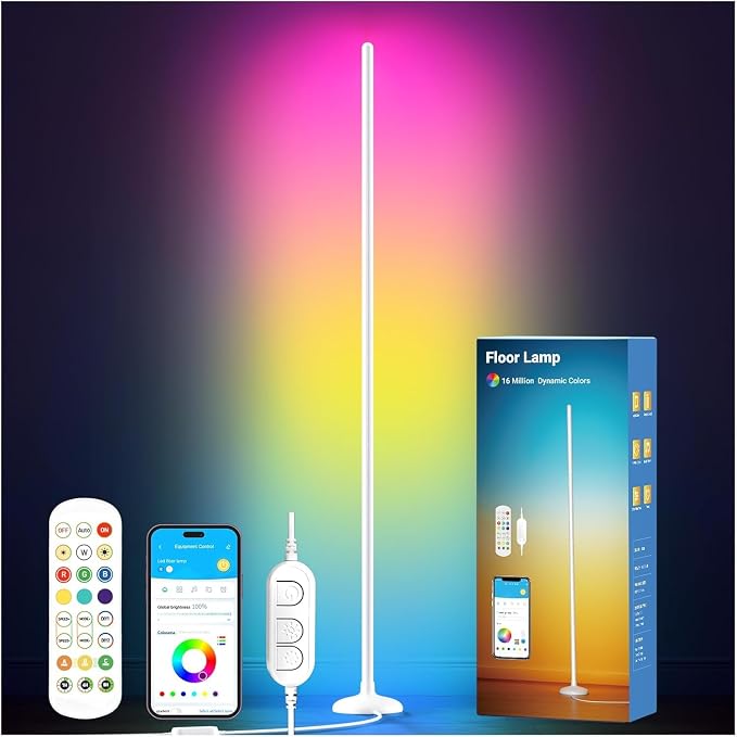 DAYBETTER 2 Pack Smart Floor Lamp, RGB+IC Corner Lamp with APP and Remote, 130LM Ambient Lighting Floor Lamps for Bedroom, 16 Million Colors, Music Sync, LED Floor Lamp for Living Room - Image 6