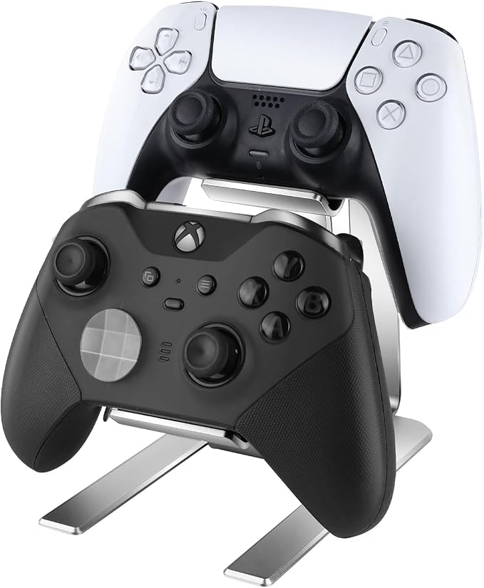 Controller Holder – 2 Tier Universal Aluminum Display Stand Accessories PC Gaming Desk Decor Stuff Gamer Gifts for Xbox Series X S, Elite 2, PS5, PS4, PS3, Switch Pro and Almost All Controller by Niubixx