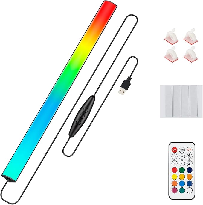 JUSJUBR 2pcs 12 Inch Plug-in Under Cabinet Lights and RGB Under Monitor Gaming Light - Image 3
