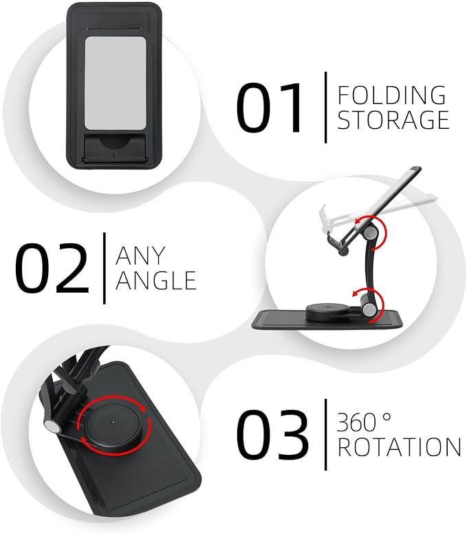 Gamepad Circuit Version Square Base Swivel Phone Stand 3"*6"- Lightweight, Foldable, and Durable with Two Adjustable Hinges - Image 4