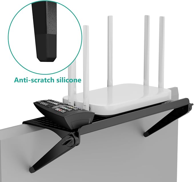 WALI Soundbar Mount, 2 Pieces No Drilling TV Top Shelf for Sound Bar, Universal Floating TV Monitor Shelf for Router, Sound Bar Mount Fits Samsung, Sony, LG, Bose, Up to 13.2Lbs, 11.8"x4.7"(TSP002-2B) - Image 7