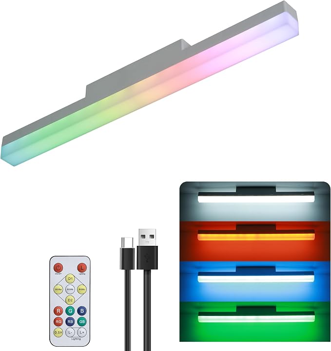 16 Inches Rechargeable Wall Lights Bar,Cold White with RGB by Unknown