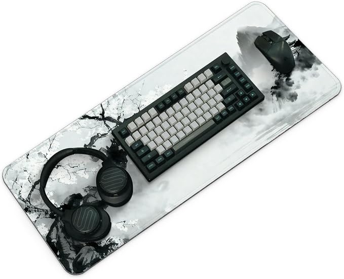 Gaming Mouse Pad with Anti-Slip Rubber Base, Extended Large Computer Mouse Mat with Stitched Edges, Long XL Anime Mousepad for Laptop and Keyboard, 31.5 x 11.8 inch (Japanese Cherry Blossom) - Image 3