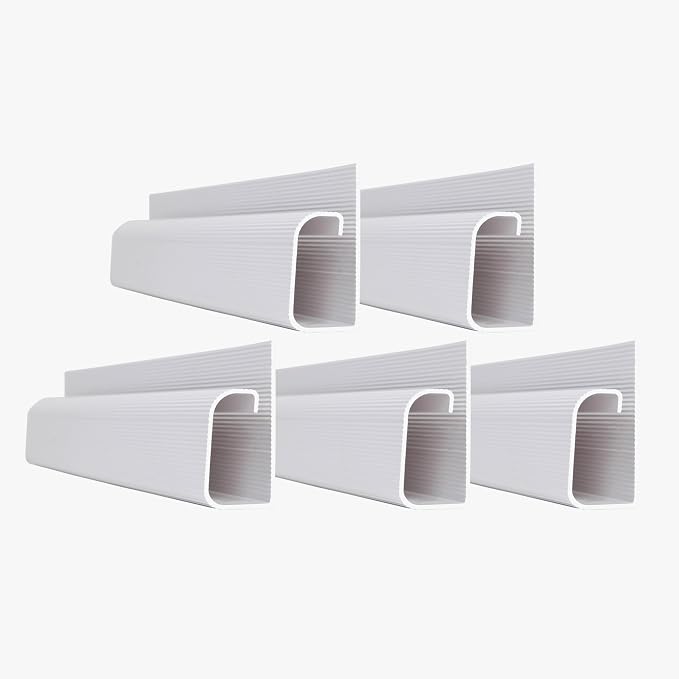 Simple Cord 5 Pack of 16-Inch J Channel Cable Management Under Desk - Easy to Install Adhesive Mount Cord Organizer for Desk, Home Office, No-Drill Wall Cable Organizer (White) - Image 8