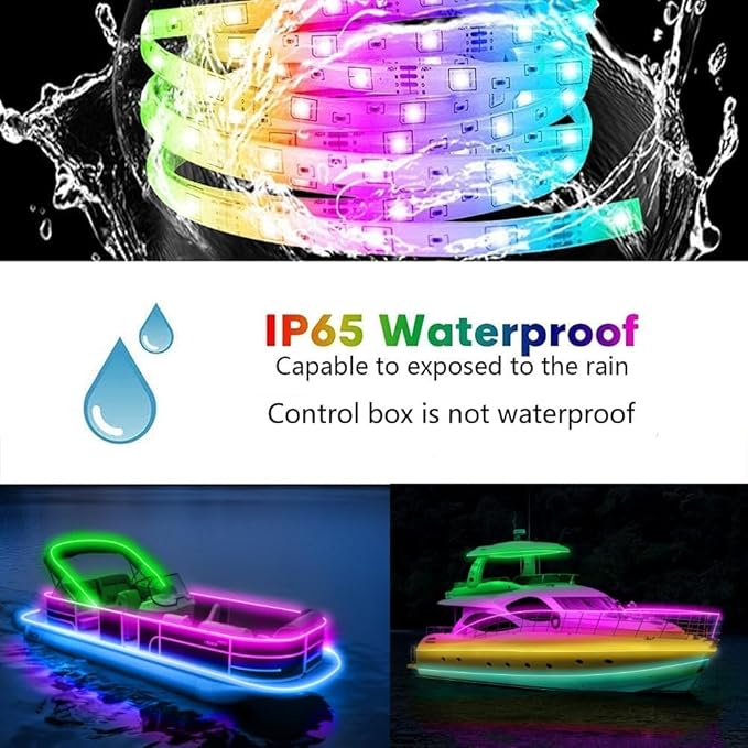 Boat Strip Lights Waterproof 50FT, 12v RGB Marine Pontoon Boat Lights - Image 4