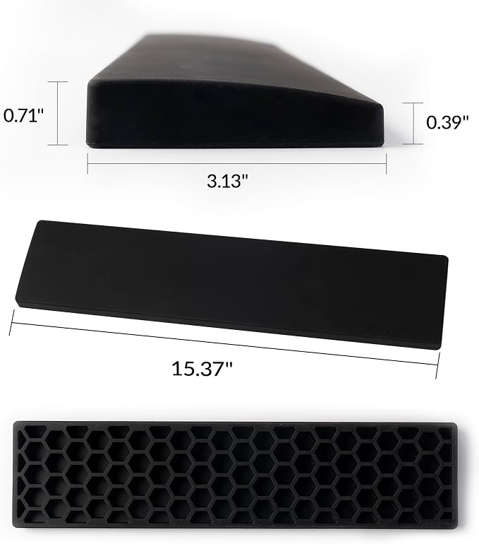 Ergonomic Silicone Wrist Rest for Keychron K4 Pro / K4 Max / Q5 / V5 / V5 Max,15.37" Honeycomb Non-Slip Palm Rest, 96% Full-Sized Mechanical Keyboards Support with Typing Pain Relief - Image 2