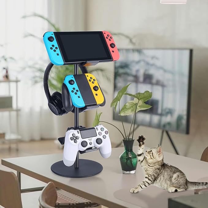 1 Pack Controller Stand Black and 1 Pack Pink Controller Holder for PS4 PS5 Xbox ONE Switch - Image 4