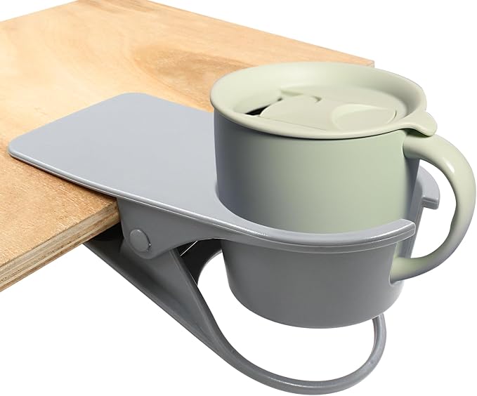 Jiozermi Drinking Cup Holder Clip, Desk Drink Holder with Clip(Gray) by Jiozermi