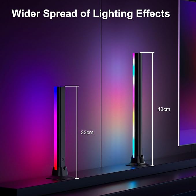 MIHEAL RGB Light Bar, Music Sync RGB LED Lights Bar, USB Powered Mood Lighting, Remote Control Color Changing Gaming TV Backlight, 8 Dynamic Modes for PC Room Monitor Desk … - Image 3