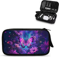 Purple Floral Butterfly Print Electronic Organizer Travel Universal Accessories Storage Bag Portable for Hard Drives, Cables, Memory Sticks, Charger, Phone, USB, SD Cards by Unknown