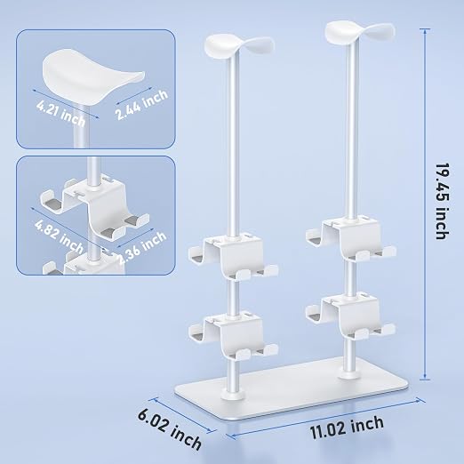 MANMUVIMO Headset Controller Stand for 2 Headset and 8 Controller, Headphone Stand Gaming Controller Holder for PS5 Xbox Airpods Beats Bose, Gaming Room Accessories, Gamer Gifts for Men (White) - Image 5