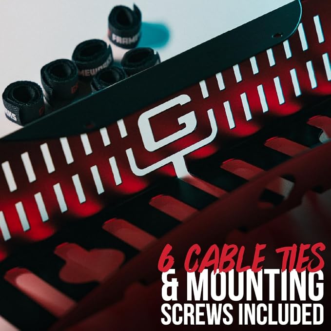 Gator Frameworks Metal Cable Management System - Mounts Under Desk for a Clutter Free Space with 1" Sapced Slots and (6) Cable Ties, (GFW-CBLMGM-MTL) - Image 3