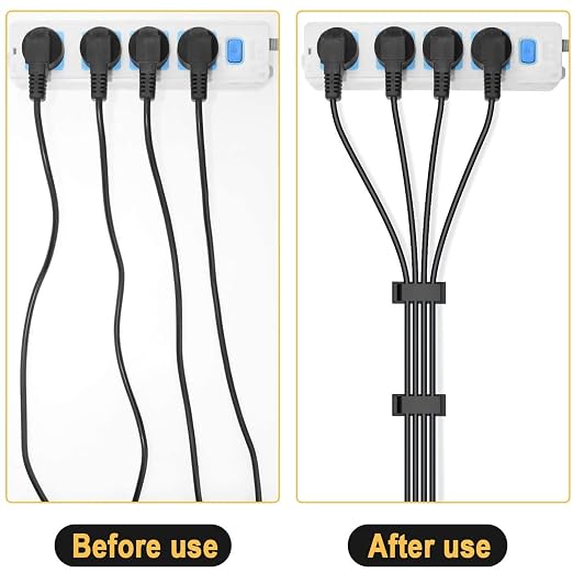 5Pcs Self Adhesive Cable Management Clips,Cable Organizers Wire Clips Cord Holder for PC Laptop Ethernet Cable Desktop Home Office(2.1’’ x 0.75’’ x 0.28’’, Black) - Image 6