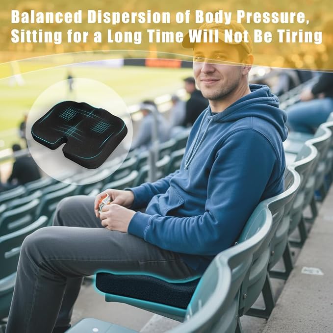 Stadium Seat Cushion - Extra Thick 50D High Density Bleacher Cushion | Premium Cushions with Carry Handle. Non-Slip Design for Stadium Cushions for Bleachers and Outdoor Sports Games - Image 5