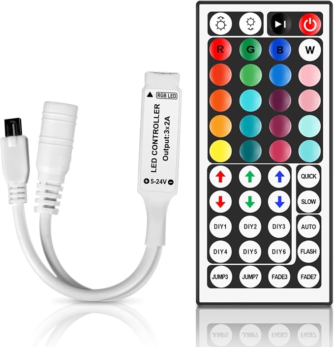 44 Key RGB LED Strip Light Remote Controller, IR Wireless LED Controller by Taoellen
