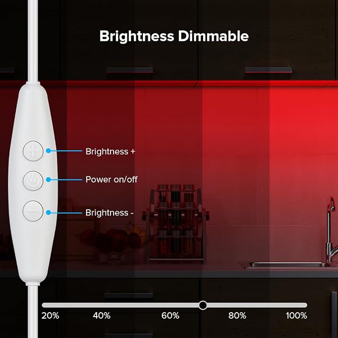 BTF-LIGHTING 5V USB COB LED Strip Lights 9.8FT Red Color for TV - Image 5