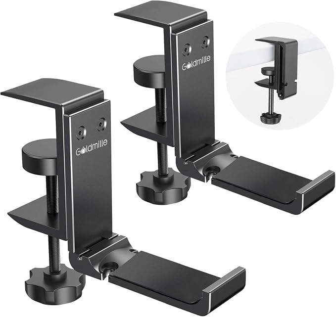 2 Pack Aluminum Headphone Stand Hanger Foldable by Goldmille