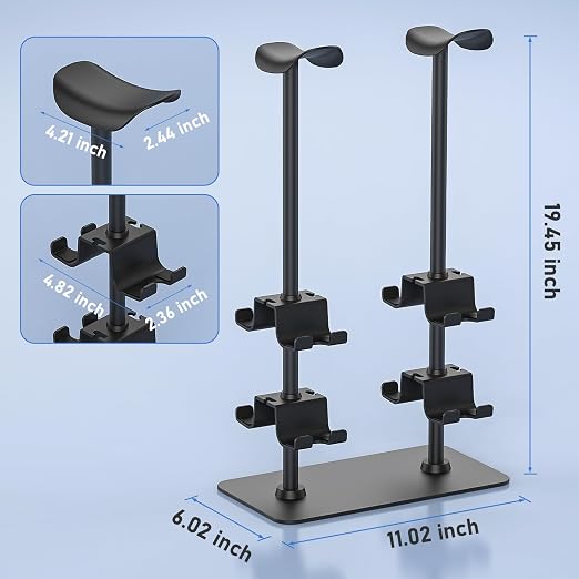 MANMUVIMO Headset Stand Controller Holder for 2 Headset and 8 Controller, Headphone Stand Gaming Controller Holder for PS5 Xbox Airpods Beats Bose, Gaming Room Accessories, Gamer Gifts for Men - Image 5