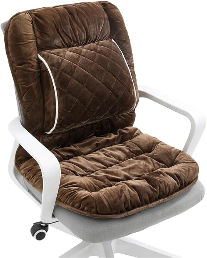 Office Chair Cushion Soft Seat Pad with Backrest Upgraded Lumbar Support Desk Chair Cushions for Dorm, Desk, Rocking Chairs，Patio by Gujuja