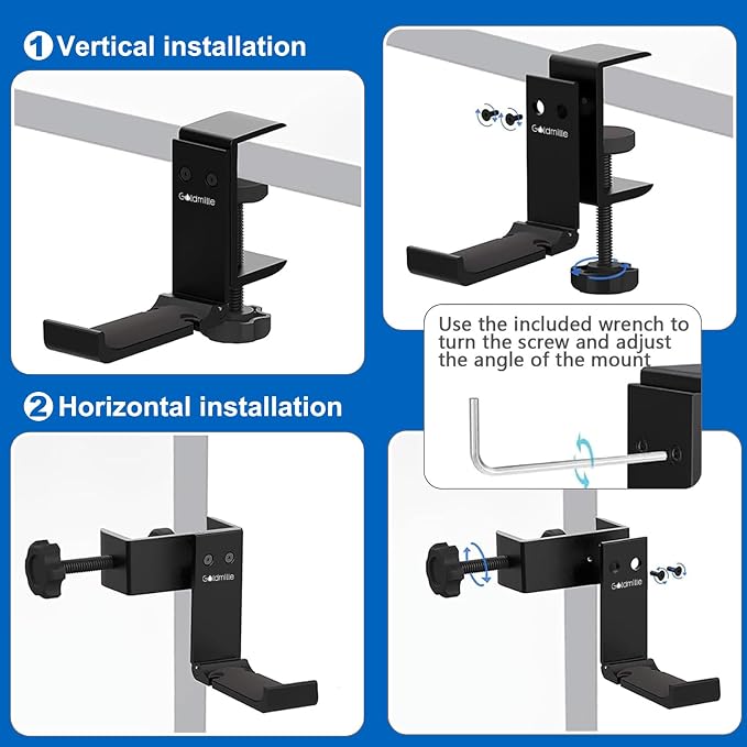 2 Pack Aluminum Headphone Stand Hanger Foldable - Image 4