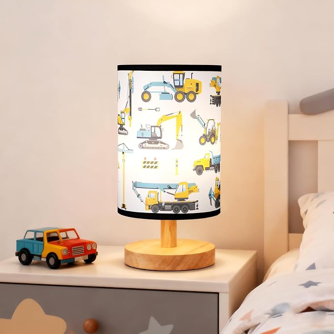 Glooglitter Construction Truck Table Lamp Gifts 3 Colors Dimmable Lights Construction Room Bedroom Decor 9.72 x 5.12 Inch Excavator Night Light Bedside Lamps Decoration for Bedroom Desk Birthday Gifts - Image 6