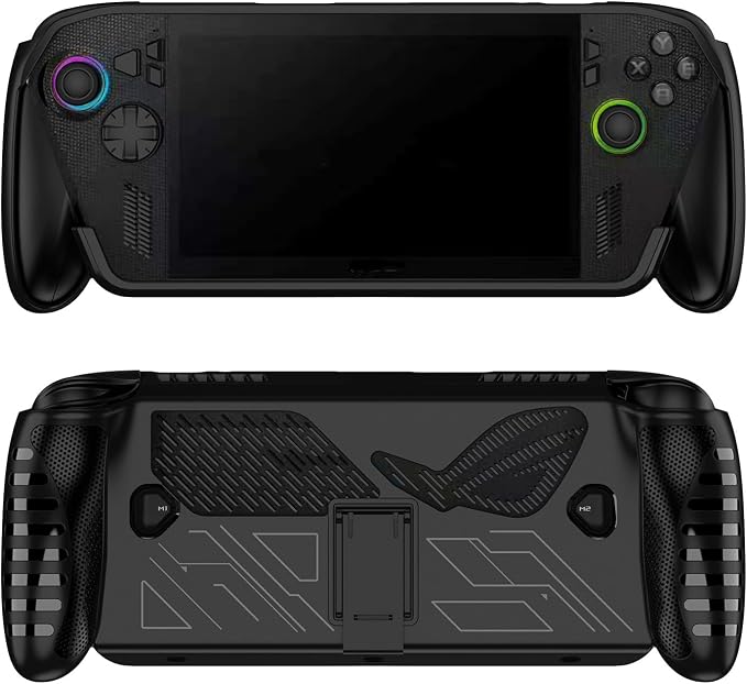 Protective Cover Case for ASUS ROG XBOX Ally X/Ally Gaming Handheld Console with Stand Base, Shockproof TPU Protector Cover for ROG XBOX Ally X Accessories (Black) by Unknown