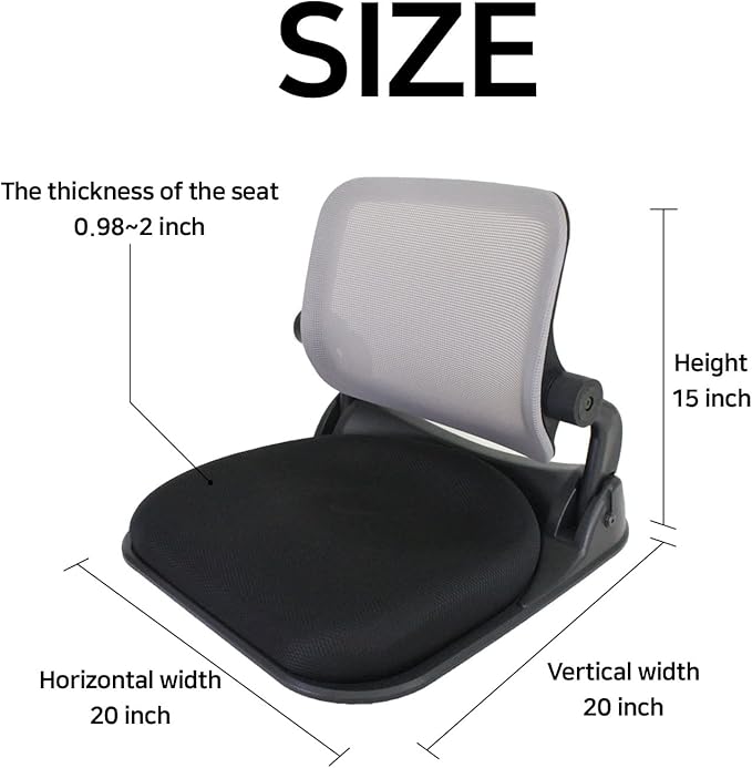 Patented Floor Chair with Back Support - Foldable Orthopedic Floor Chair for Adults/Children - Japanese Legless Seat for Meditation, TV, Pelvic Adjustment - Recliner with Back Support (Wine) - Image 3