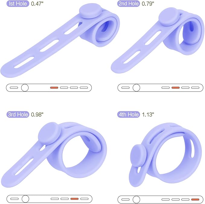Donruby 24Pcs Silicone Cable Ties, Reusable Cord Organizer Straps, Purple - Image 2